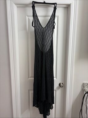 Black Lace Maxi Slip Dress